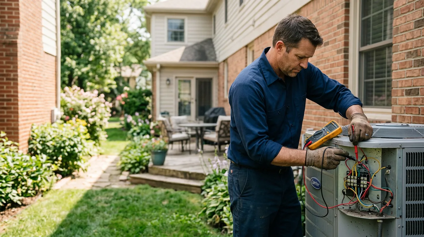 HVAC technician working near Mansfield, AR